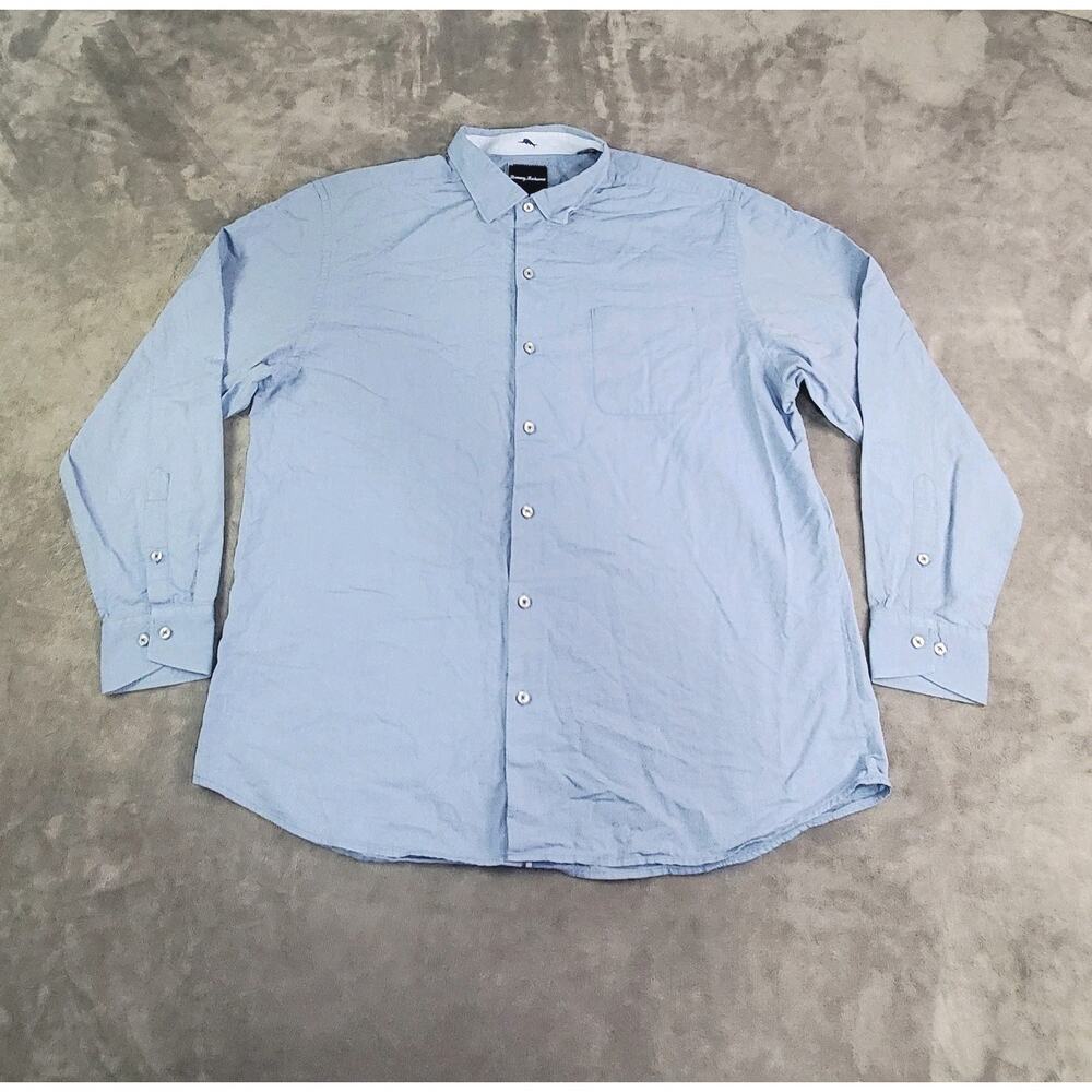 Tommy Bahama Men's Blue Sz XL Long Sleeve Button Front Shirt 100% Cotton C26-10